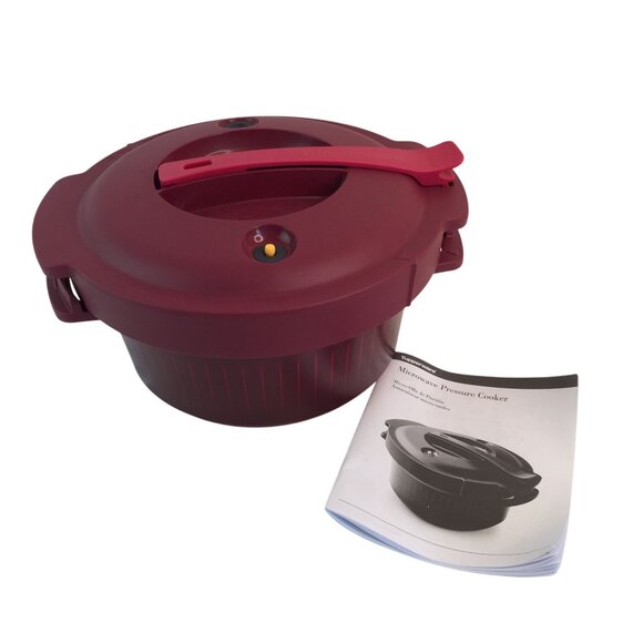Tupperware Microwave Pressure Cooker 3Q/3L Red Maroon 2015 NEW - Picture 1 of 7